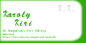 karoly kiri business card